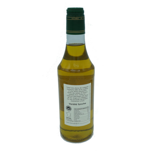 Huile d'olive de Nyons AOP biologique 50 cl contre-étiquette