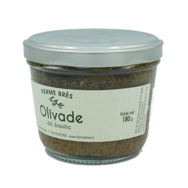 Olivade pâte tartinable olives, ail, basilic