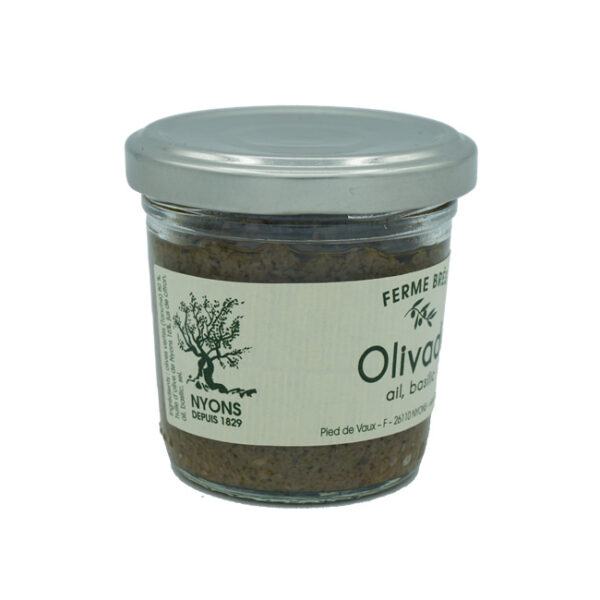 Olivade en pot de 90 g pâte tartinable olives, ail, basilic