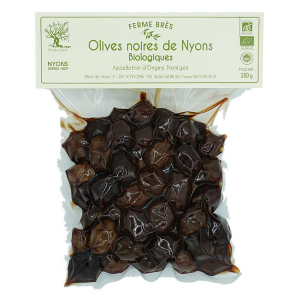 Sachet d'olives noires de Nyons AOP biologique sous-vide
