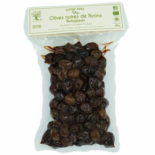 Olives noires préparées en saumure sous-vide