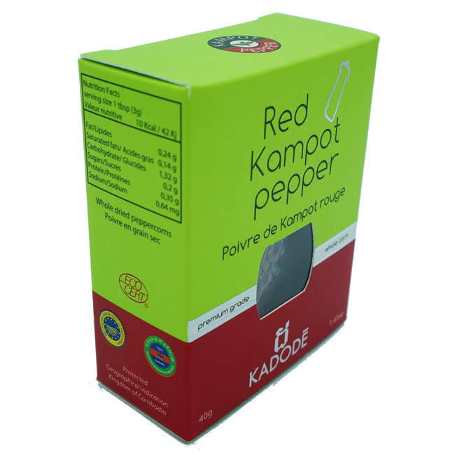 Poivre rouge en grains de Kampot - 40 g