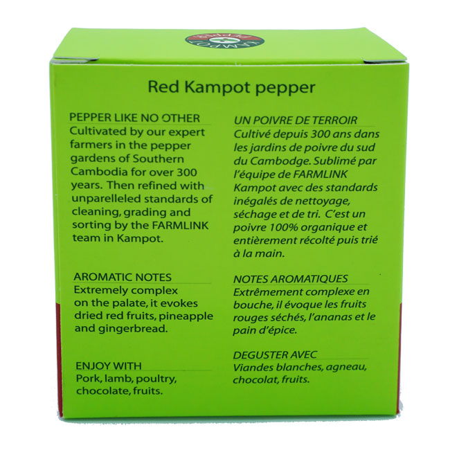 Poivre de Kampot rouge en grain - boîte de 40g - POIVRE & KO