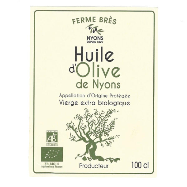 etiquette huile d'olive vierge 100 cl
